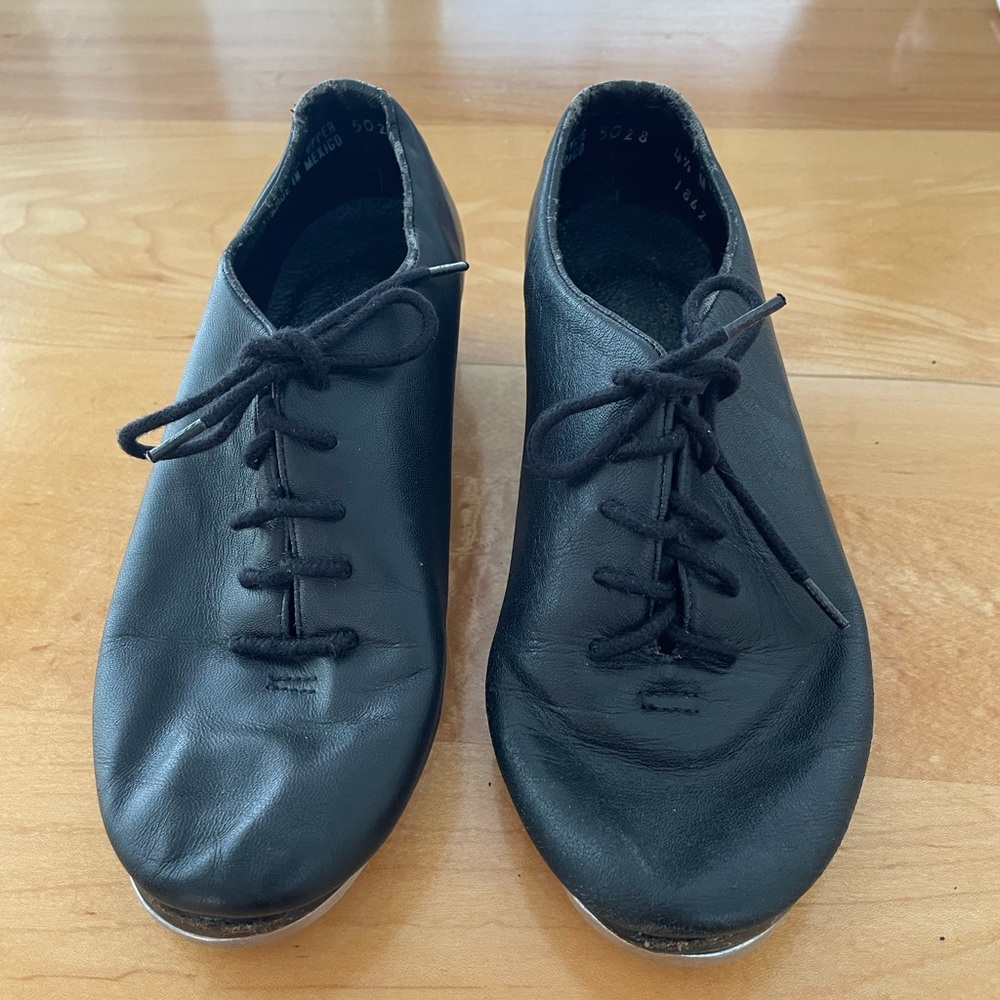 Leo’s Ultratone Black Leather Girls Size 4 1/2 M Tap Shoes